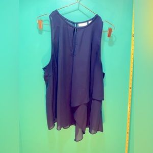 Navy New York & Co dressy top - XL